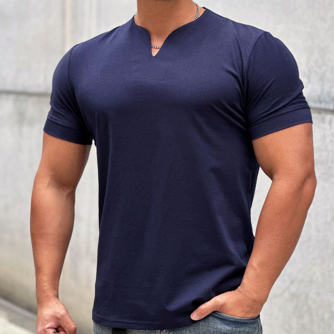 Men’s T Shirt Short Sleeve Fitted V Neck | Tight