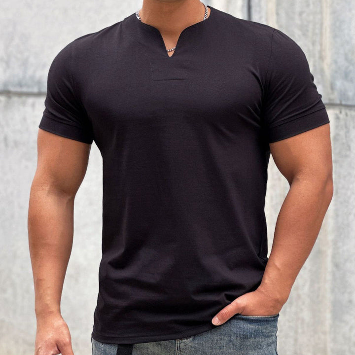 Men’s T Shirt Short Sleeve Fitted V Neck | Tight