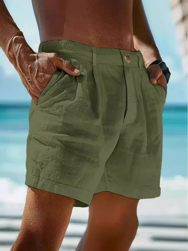 Men’s Tailored Shorts with Button Closure | Beach