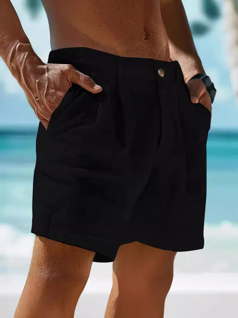 Men’s Tailored Shorts with Button Closure | Beach