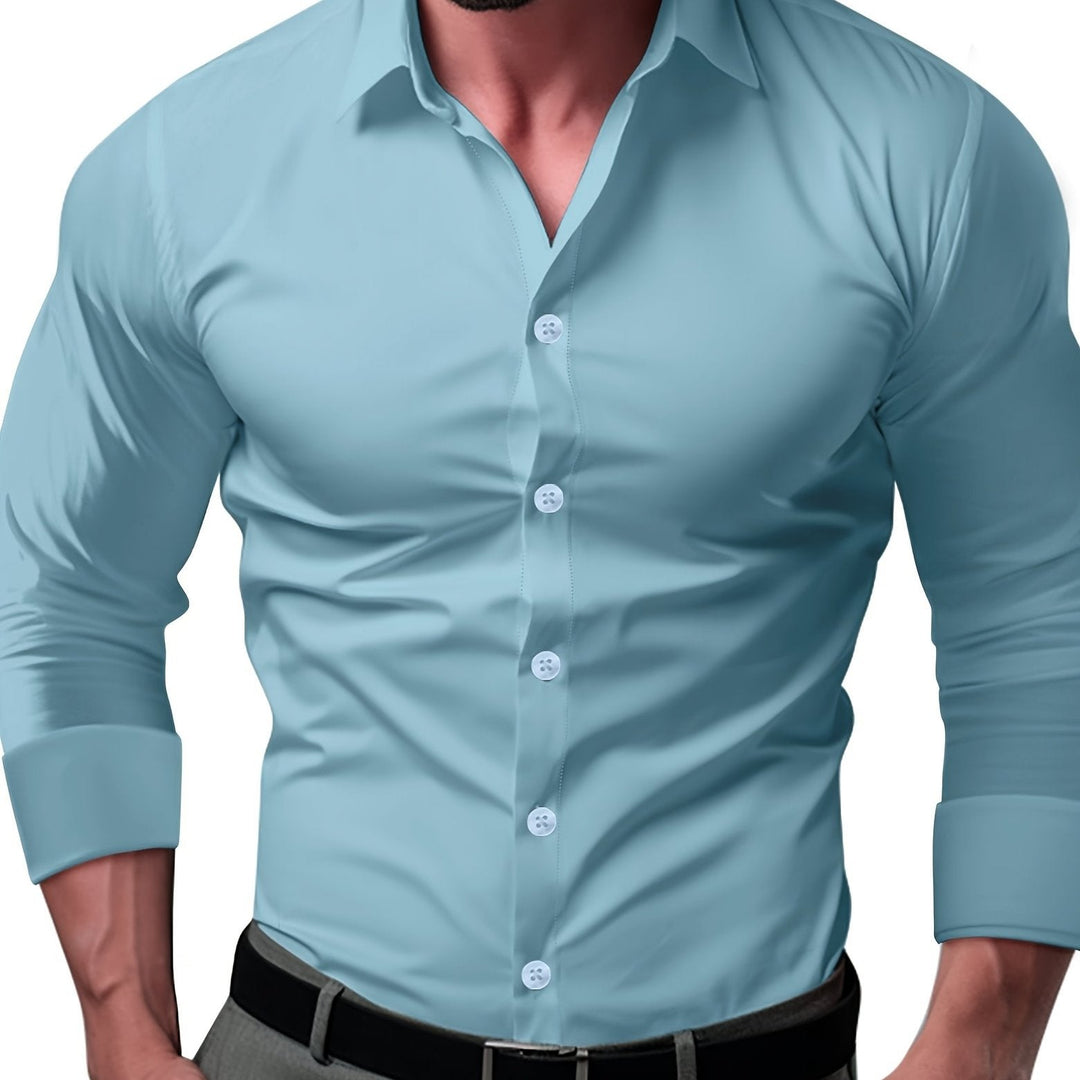 Men's Tight Shirt Long Sleeve | Button Up