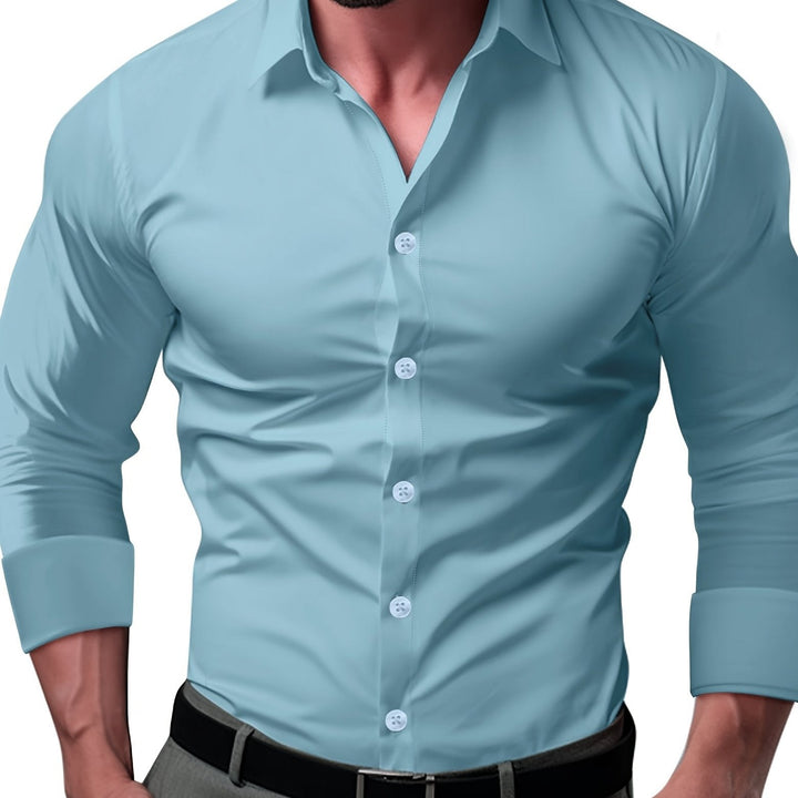Men's Tight Shirt Long Sleeve | Button Up