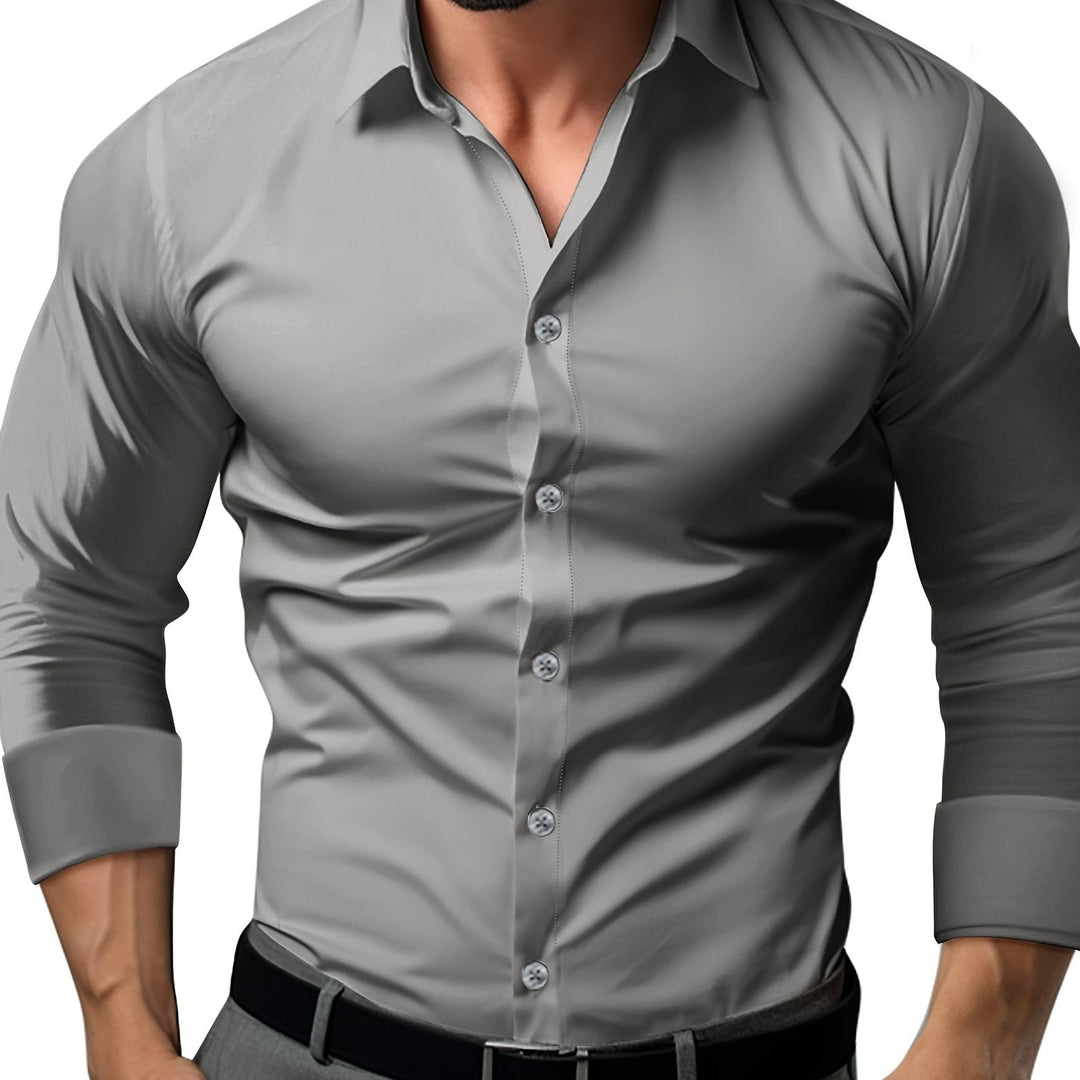 Men's Tight Shirt Long Sleeve | Button Up