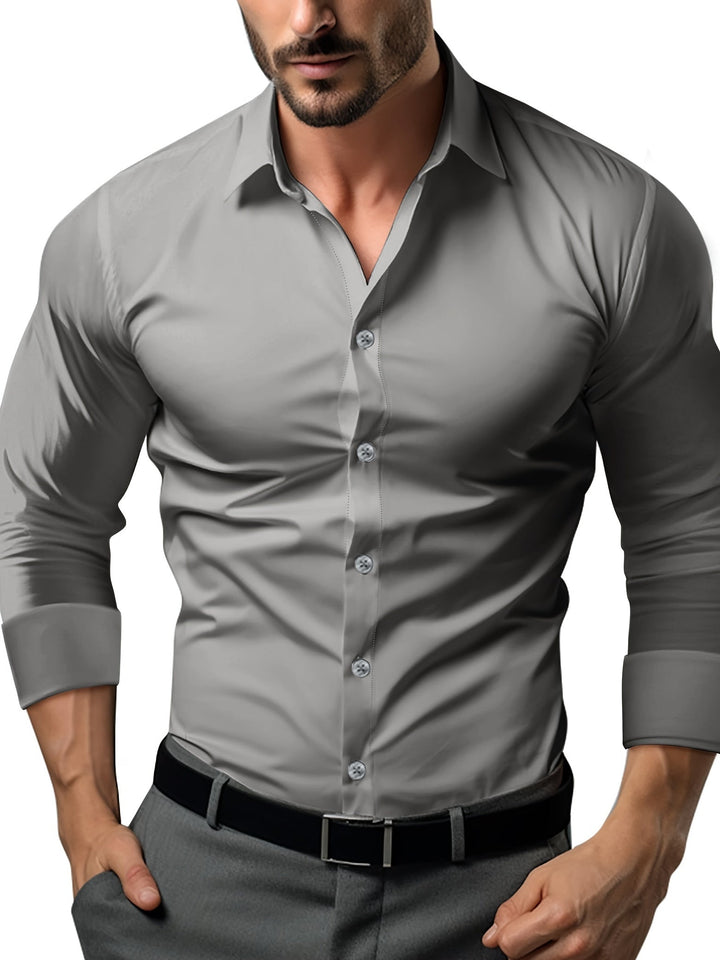 Men's Tight Shirt Long Sleeve | Button Up