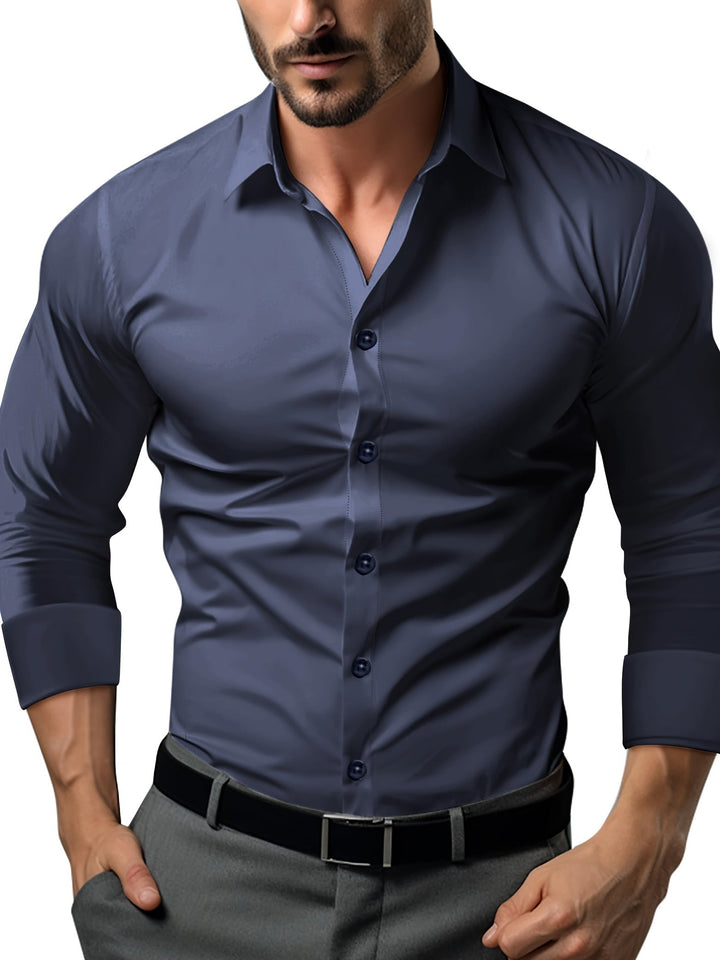 Men's Tight Shirt Long Sleeve | Button Up