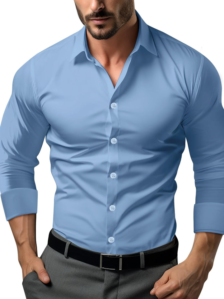 Men's Tight Shirt Long Sleeve | Button Up