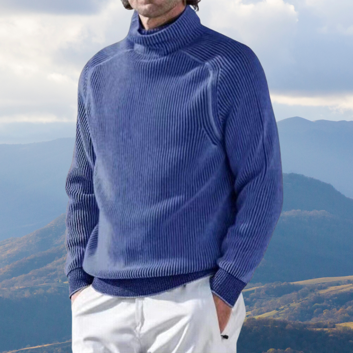 Men's Turtleneck Fine Ribbed Knit Jumper | Smart Casual