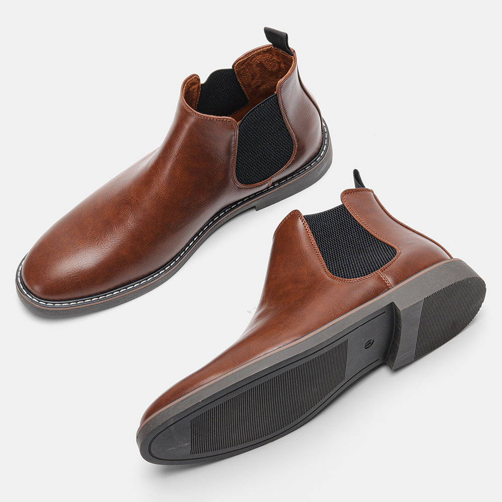 Men's Vintage Slip-On Chelsea Boots with Elastic Panels | Ankle Work