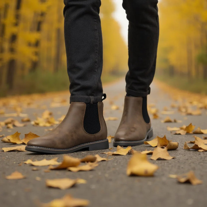 Men's Vintage Slip-On Chelsea Boots with Elastic Panels | Ankle Work