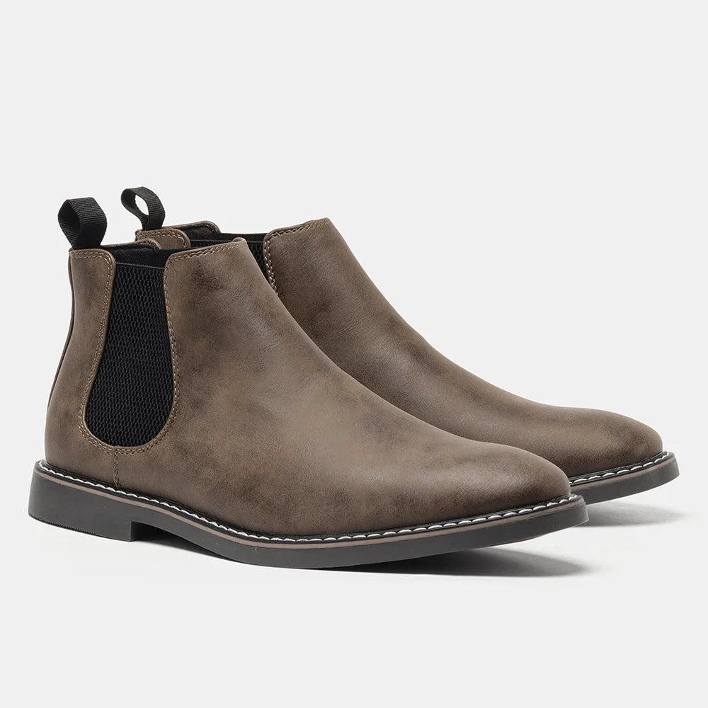 Men's Vintage Slip-On Chelsea Boots with Elastic Panels | Ankle Work
