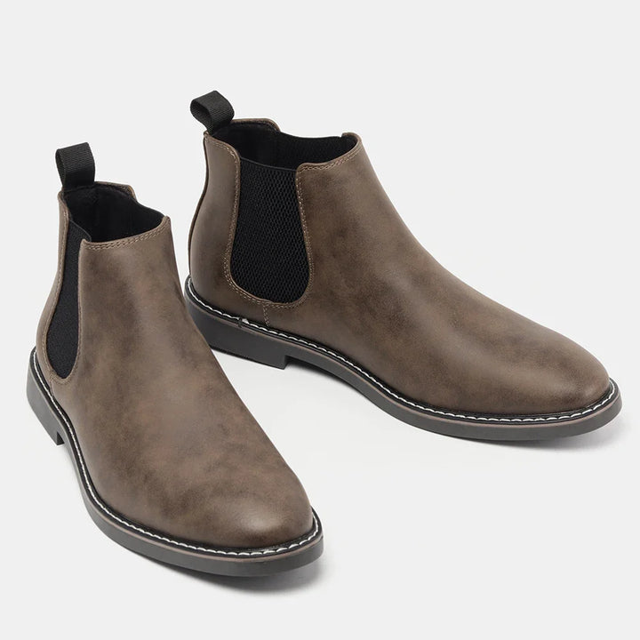 Men's Vintage Slip-On Chelsea Boots with Elastic Panels | Ankle Work