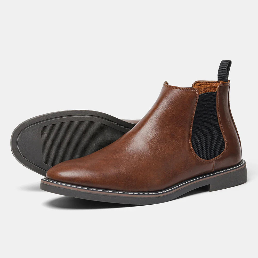 Men's Vintage Slip-On Chelsea Boots with Elastic Panels | Ankle Work