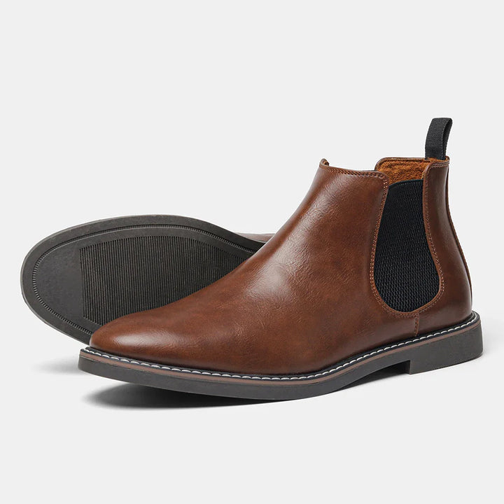 Men's Vintage Slip-On Chelsea Boots with Elastic Panels | Ankle Work