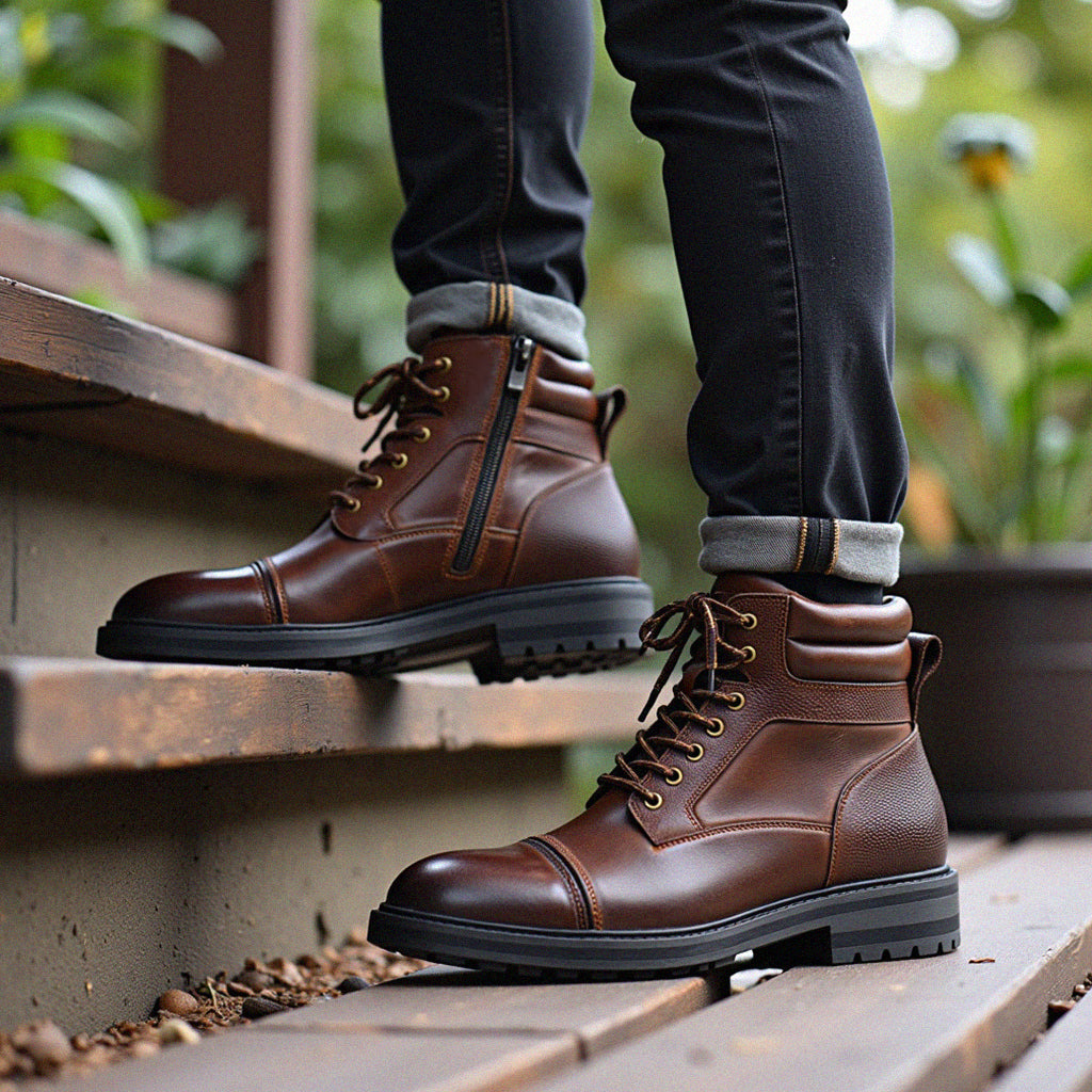 Men's Work Boots with Cap Toe | Lace Up