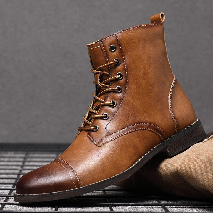 Men's Work Boots with Lace Up Front & Cap Toe | Ankle Height