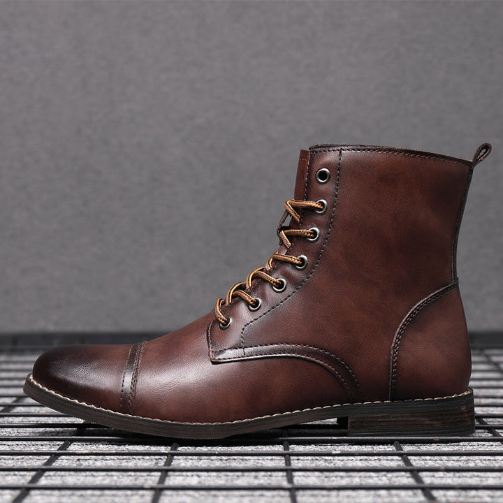Men's Work Boots with Lace Up Front & Cap Toe | Ankle Height
