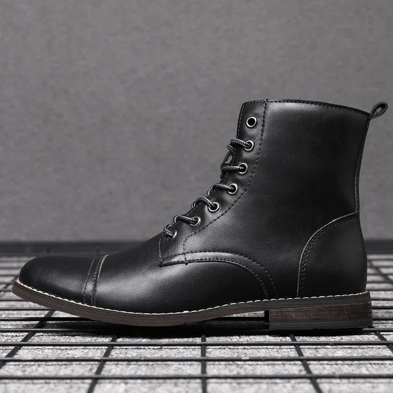Men's Work Boots with Lace Up Front & Cap Toe | Ankle Height