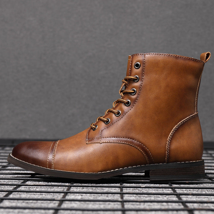 Men's Work Boots with Lace Up Front & Cap Toe | Ankle Height