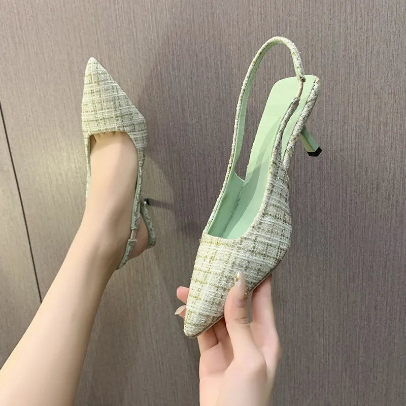 Women's Kitten Heels Slingback Pointed Toe | Wedding