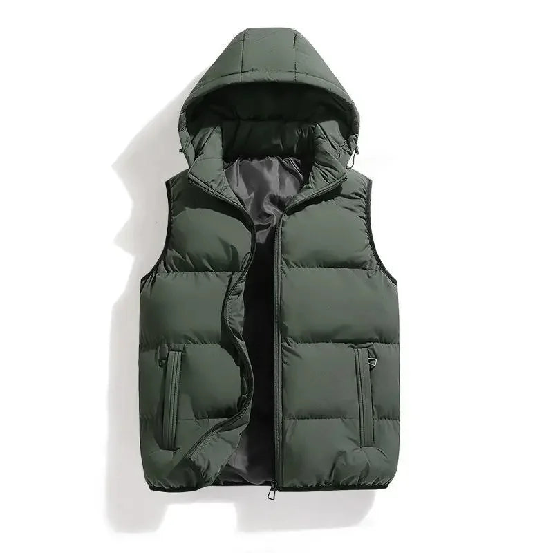 Women's Puffer Vest with Hood | Zip Pockets