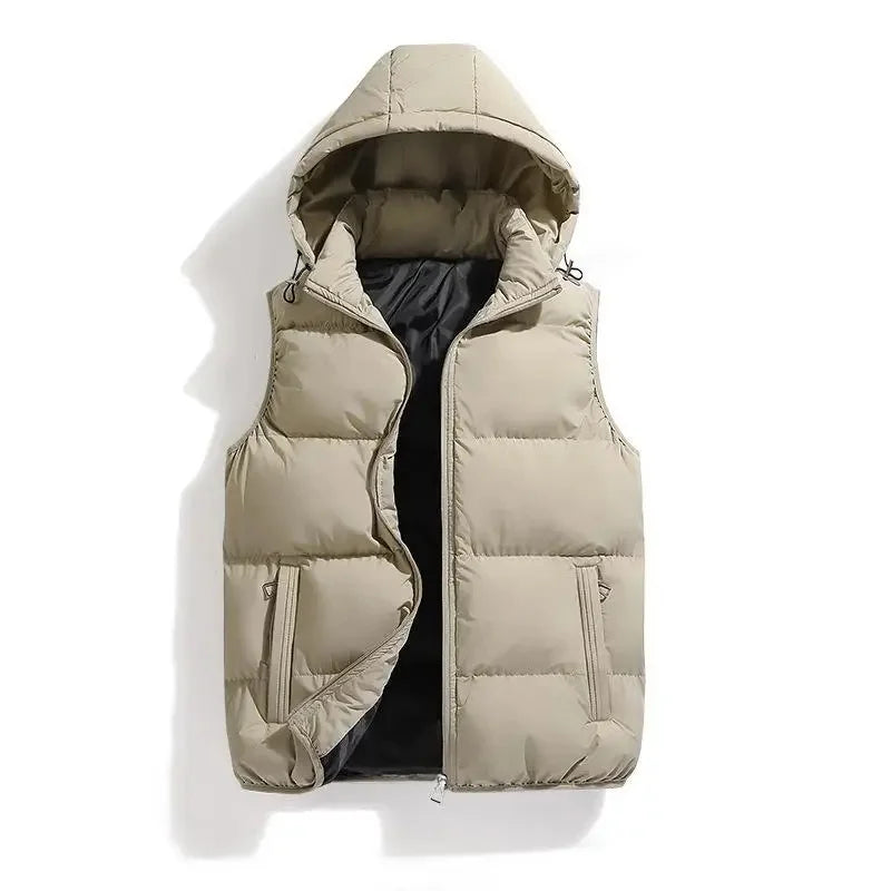 Women's Puffer Vest with Hood | Zip Pockets