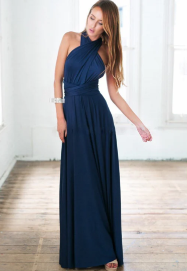 Women's Bridesmaid Dress Halter Neck | Maxi