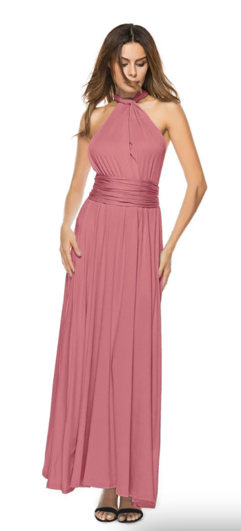 Women's Bridesmaid Dress Halter Neck | Maxi