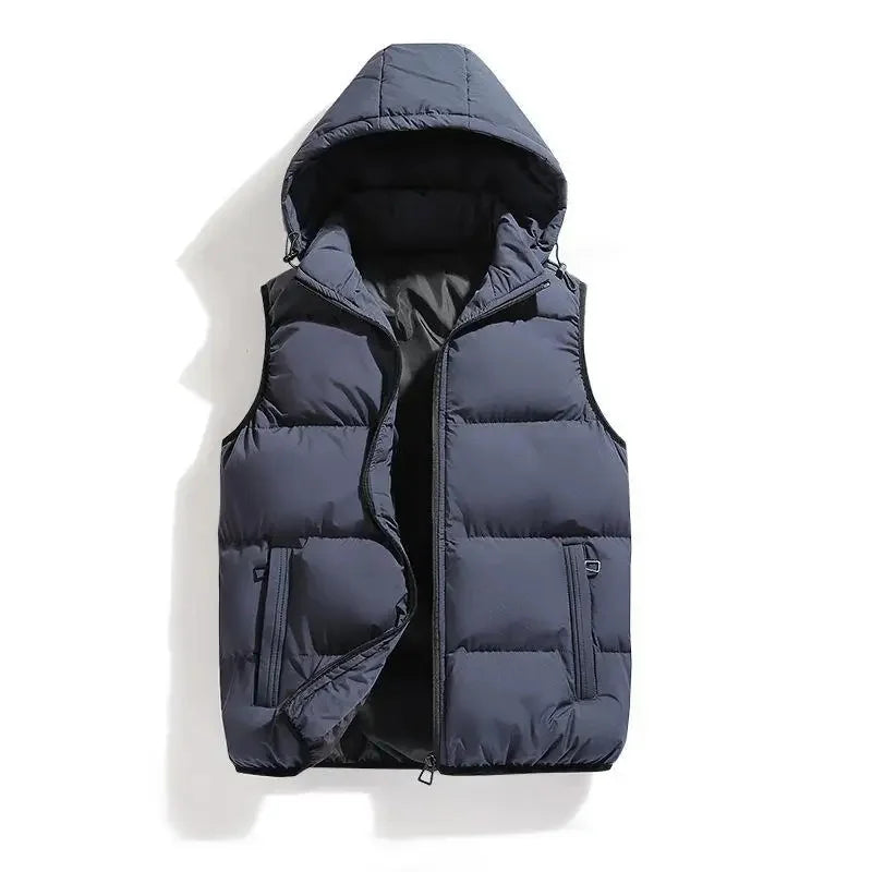 Women's Puffer Vest with Hood | Zip Pockets