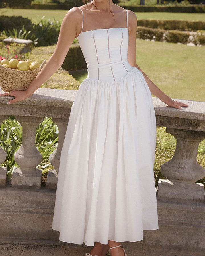 White Dress Women's Corset Bodice | Midi