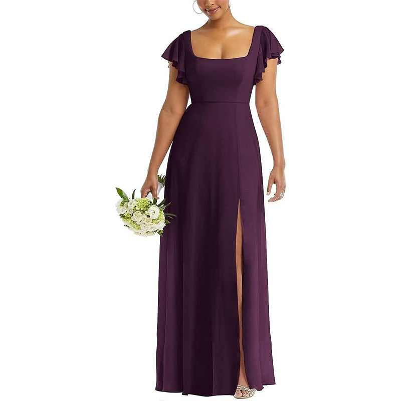 Women Formal Dress Maxi Flutter Sleeve | Wedding Guest