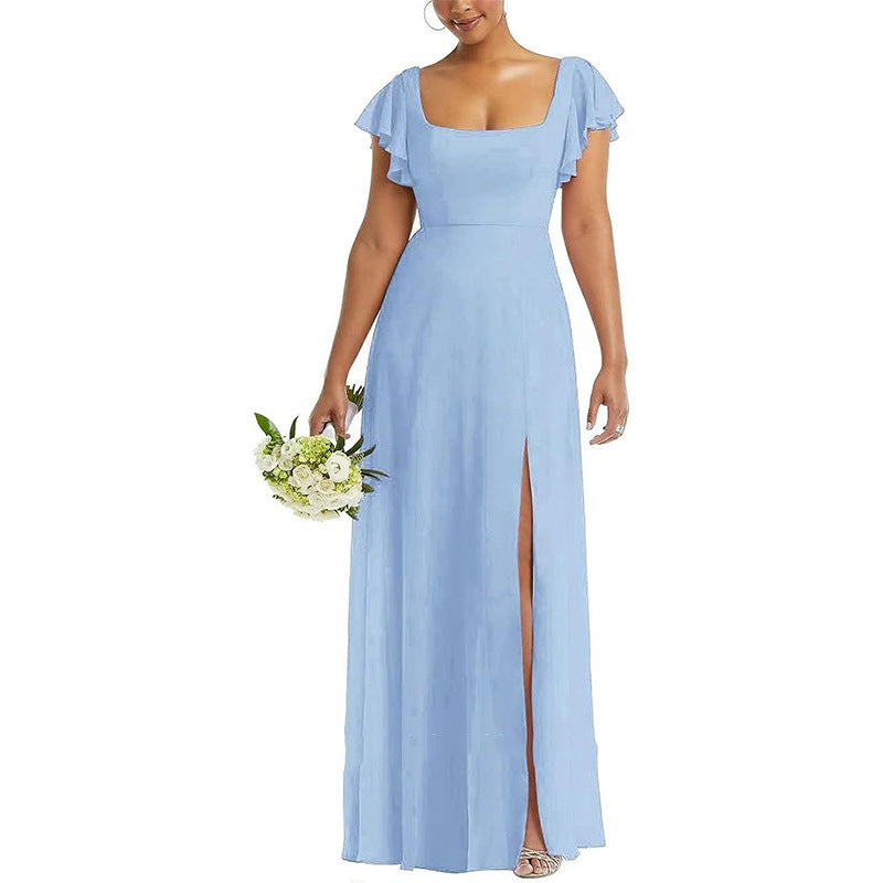 Women Formal Dress Maxi Flutter Sleeve | Wedding Guest