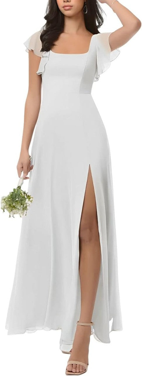 Women Formal Dress Maxi Flutter Sleeve | Wedding Guest