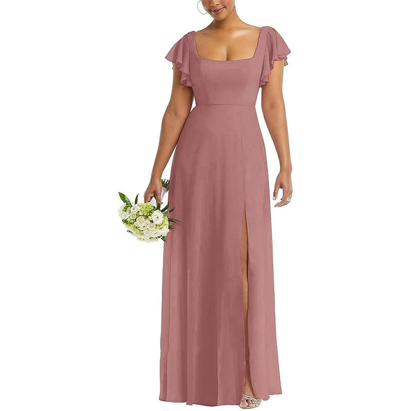 Women Formal Dress Maxi Flutter Sleeve | Wedding Guest