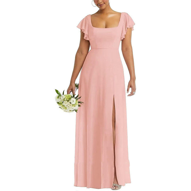 Women Formal Dress Maxi Flutter Sleeve | Wedding Guest