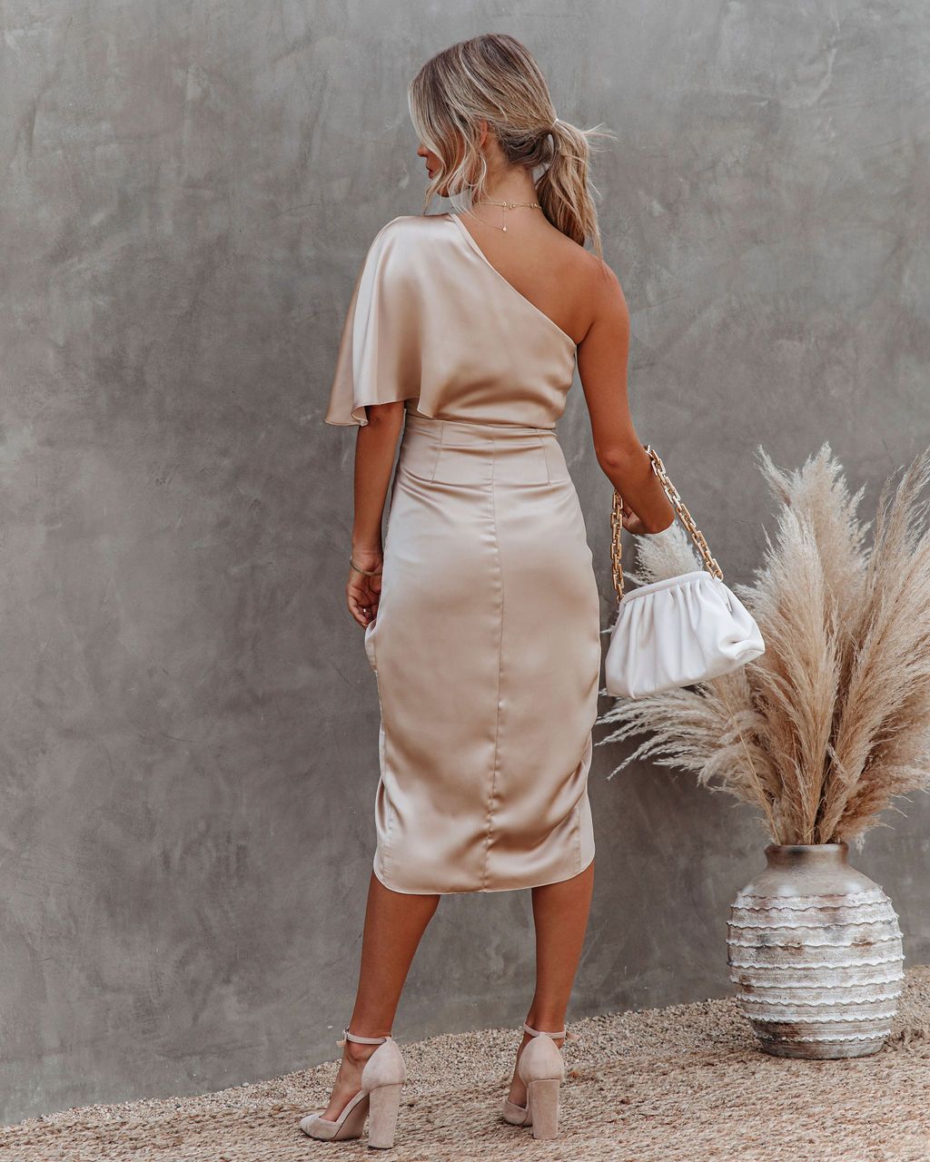 Women Race Dress One Shoulder Wrap | Cocktail Midi