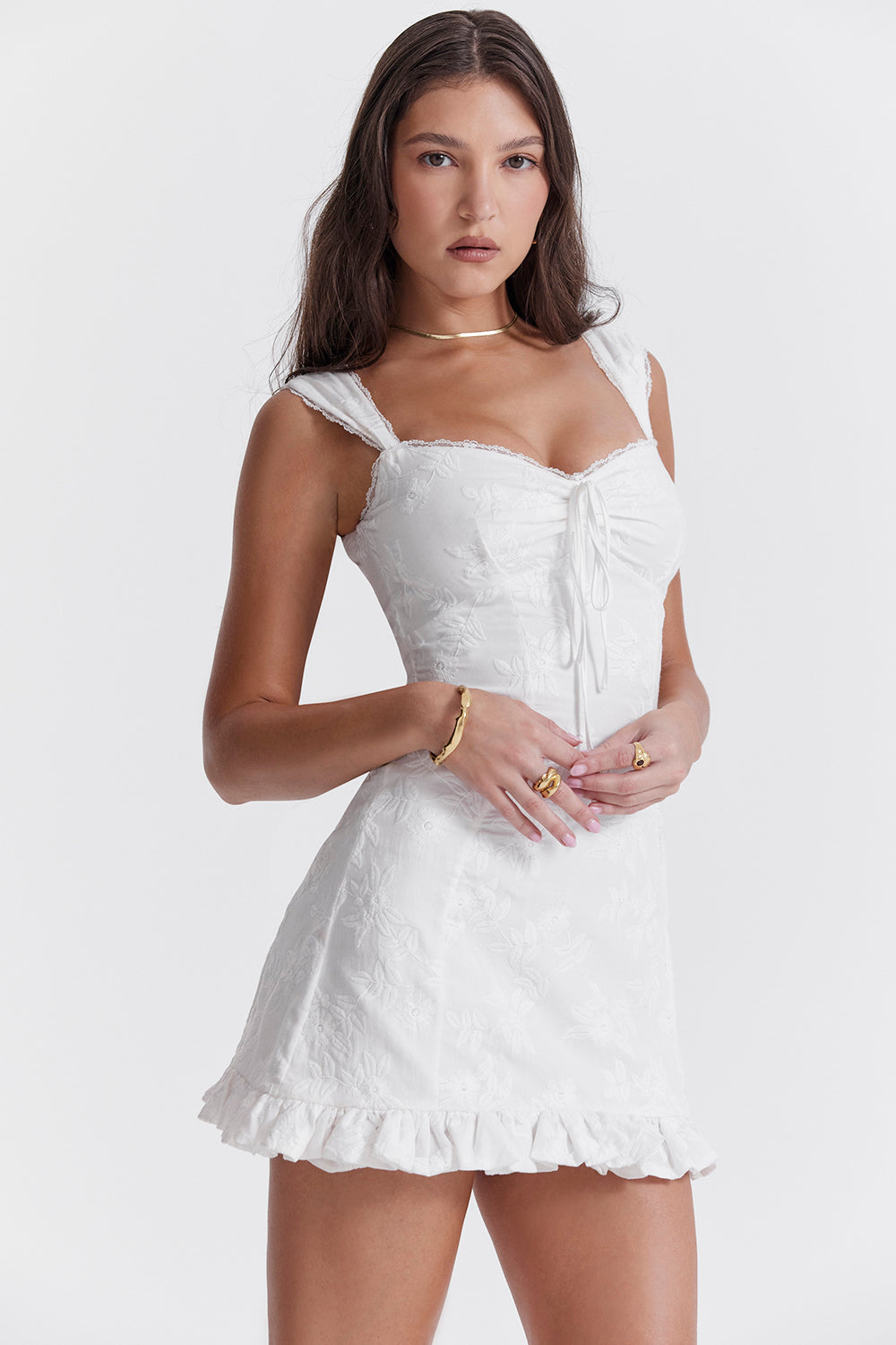 Women White Dress Mini with Tie | Party & Summer