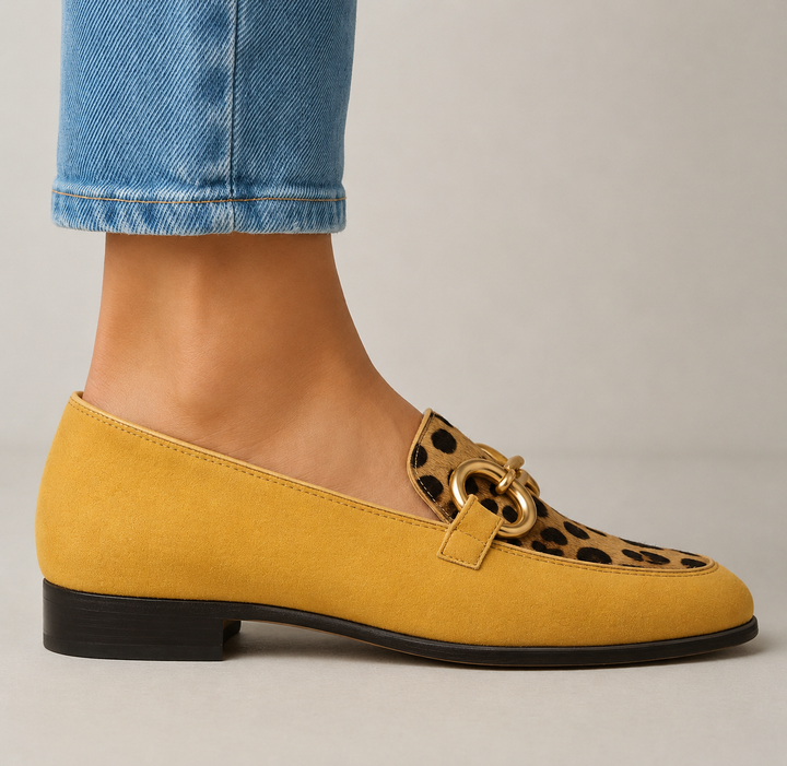 Women's Loafers with Leopard Panel & Ring Hardware | Work