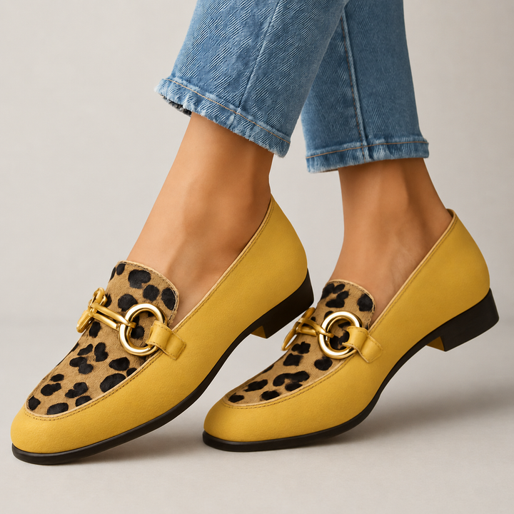 Women's Loafers with Leopard Panel & Ring Hardware | Work