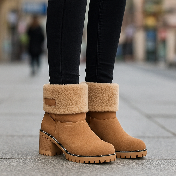 Women's Ankle Boots Block Heel Cuffed | Winter Style