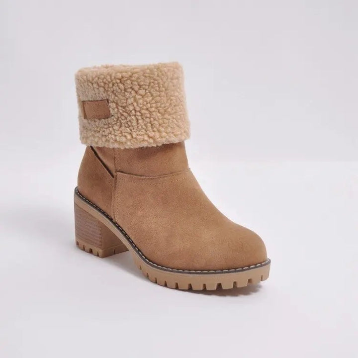 Women's Ankle Boots Block Heel Cuffed | Winter Style
