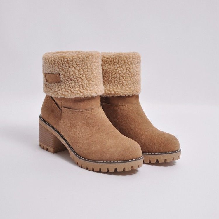 Women's Ankle Boots Block Heel Cuffed | Winter Style