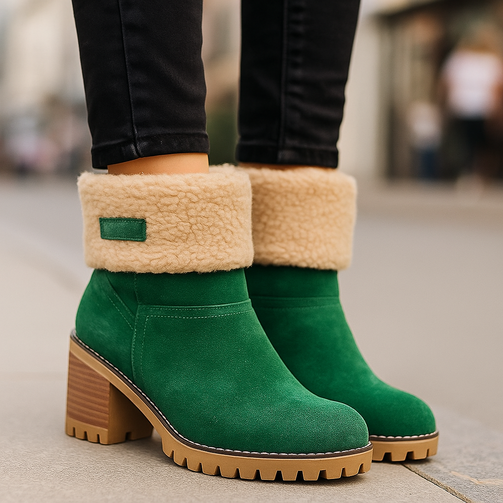 Women's Ankle Boots Block Heel Cuffed | Winter Style