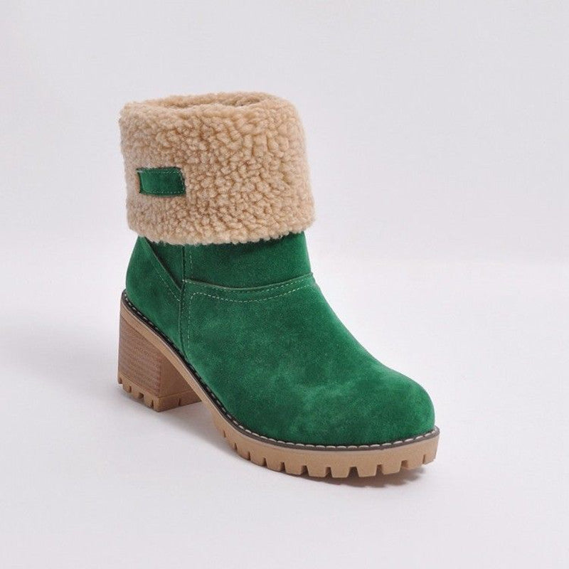 Women's Ankle Boots Block Heel Cuffed | Winter Style