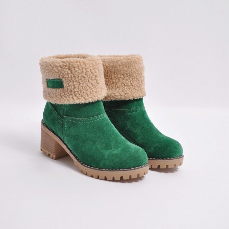 Women's Ankle Boots Block Heel Cuffed | Winter Style