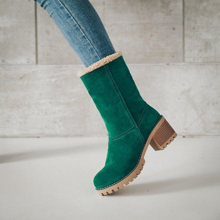 Women's Ankle Boots Block Heel Cuffed | Winter Style