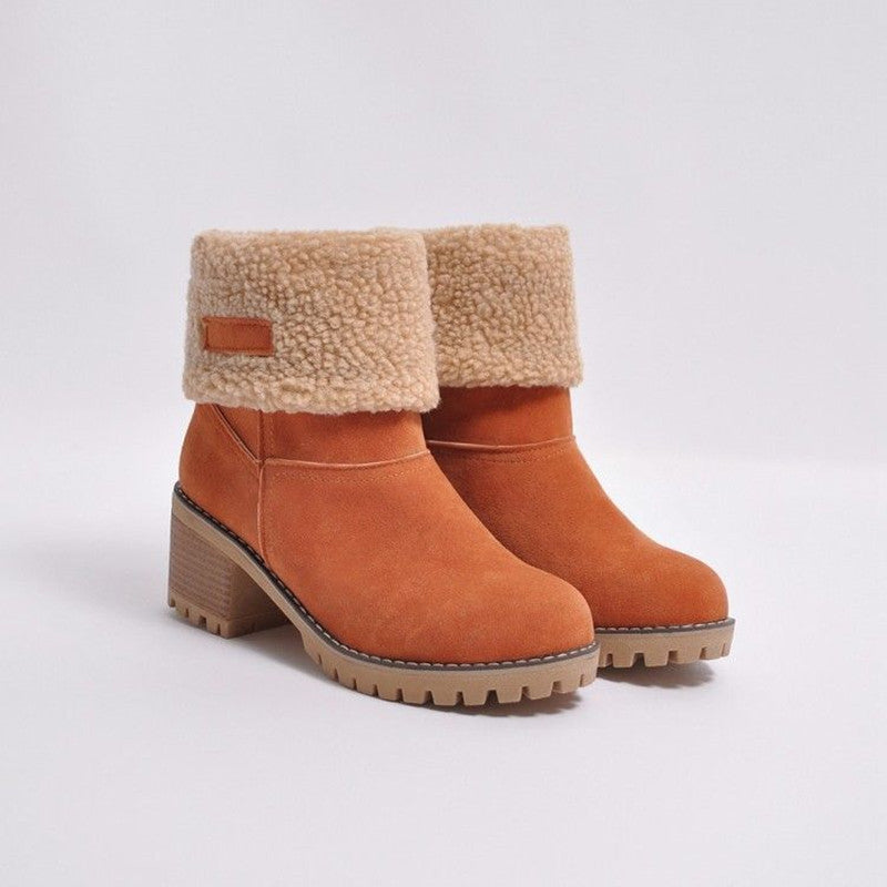 Women's Ankle Boots Block Heel Cuffed | Winter Style