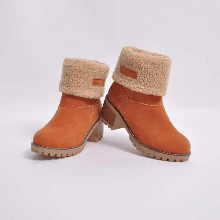 Women's Ankle Boots Block Heel Cuffed | Winter Style