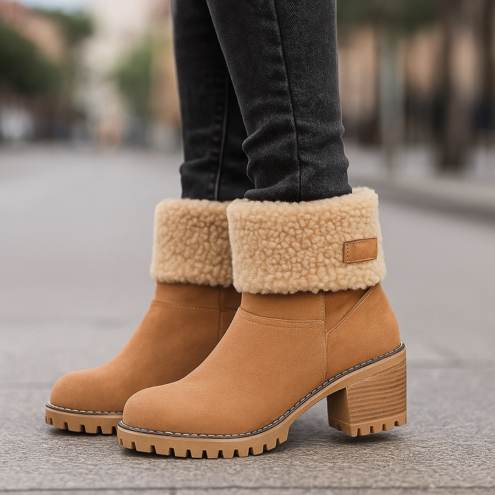 Women's Ankle Boots Block Heel Cuffed | Winter Style