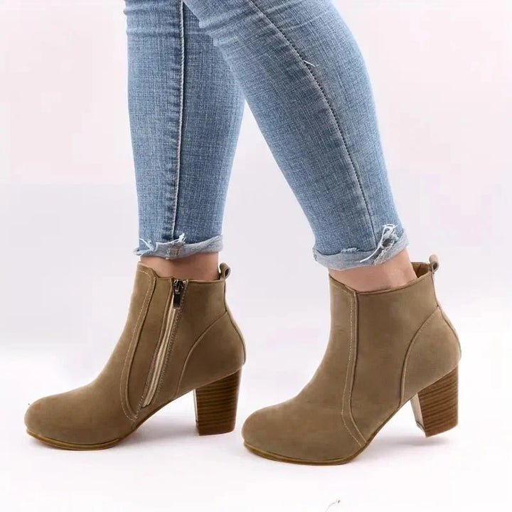 Women's Ankle Boots Block Heel Zip | High