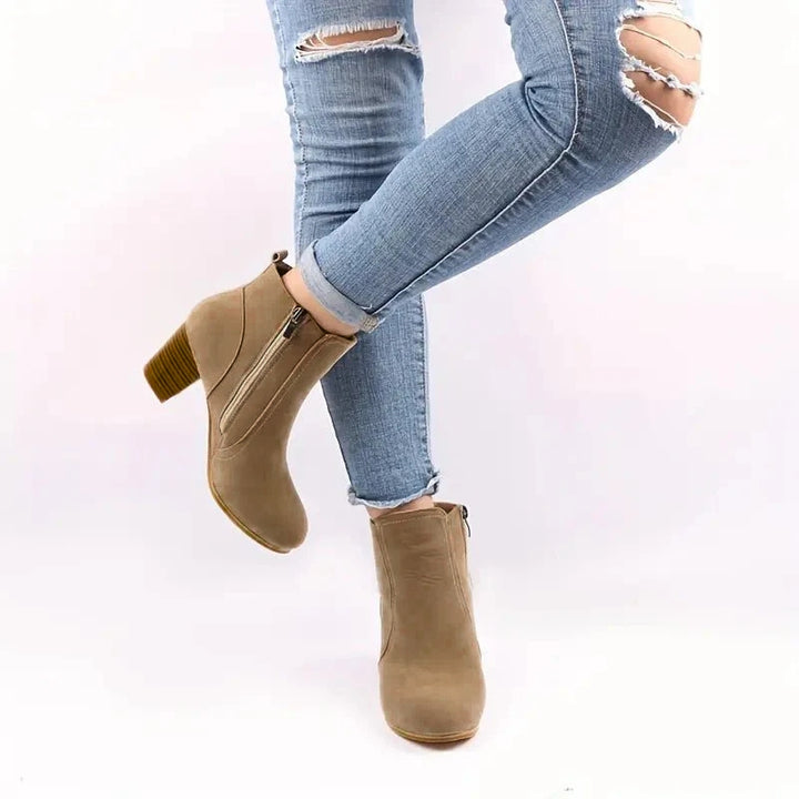 Women's Ankle Boots Block Heel Zip | High